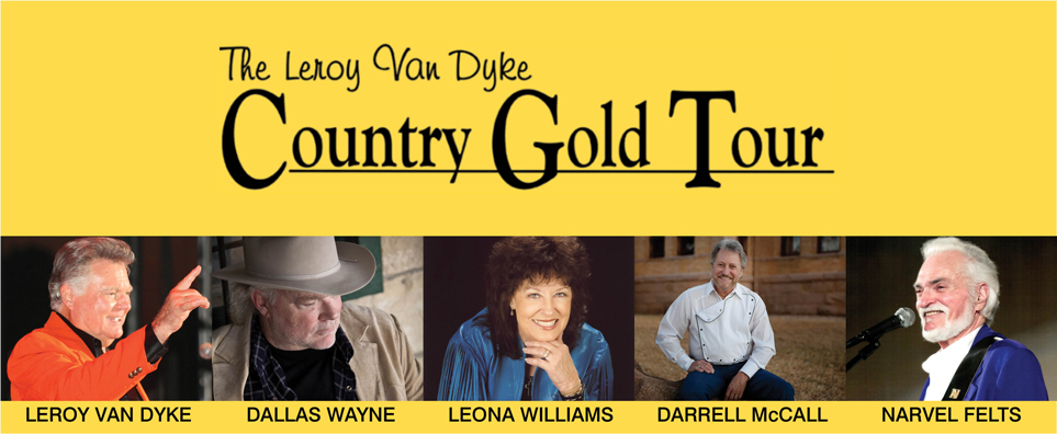 Photo of Country Gold with Leroy Van Dyke, Dallas Wayne, Leona Williams, Darrell McCall & Narvel Felts for the Shipshewana Event